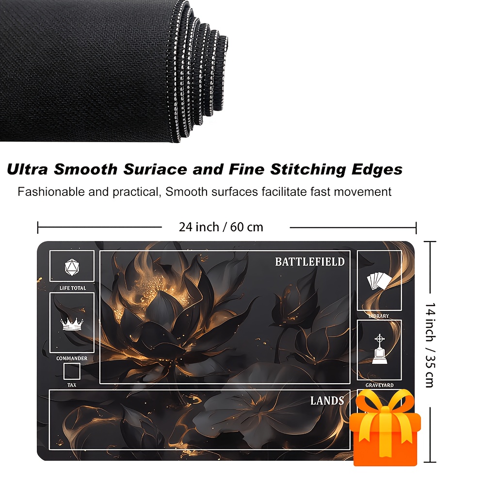Black Lotus Playmat Game Mat for Trading Card Games